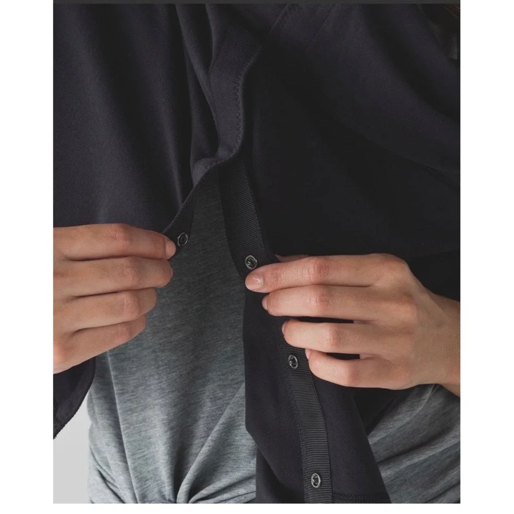Lululemon Vinyasa Scarf Black Rulu Snap Wrap Multi Way Infinity Scarf size OS